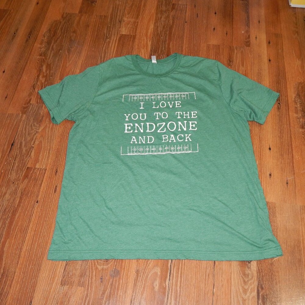 Custom Football MOM Tee T-shirt I LOVE YOU TO THE ENDZONE & BACK Womens Size 2XL